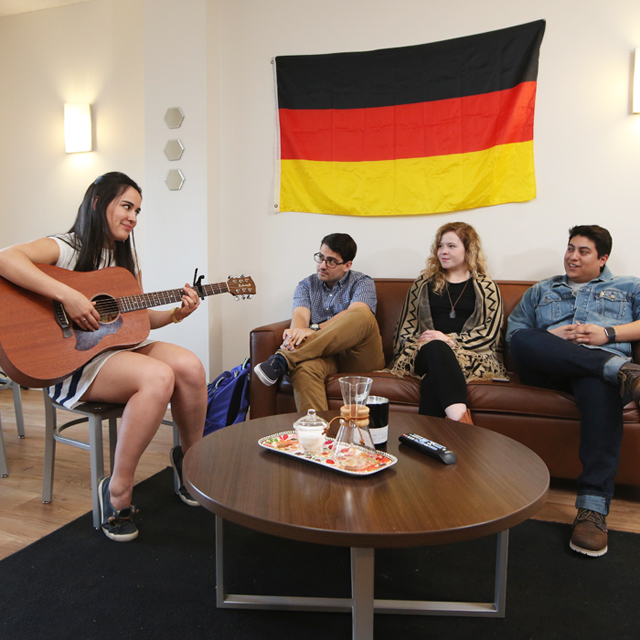 Students living in TCU's German House dorm