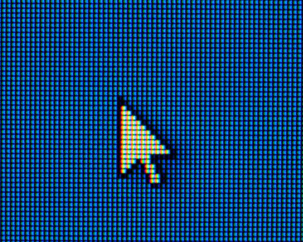 close up of arrow on computer screen