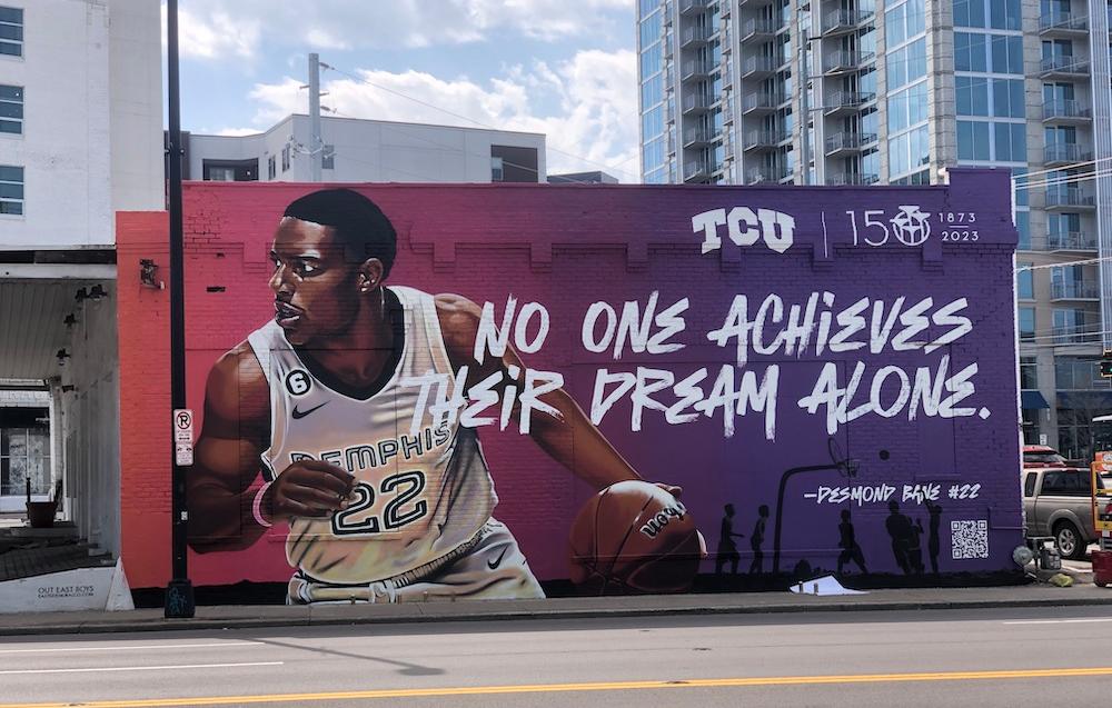 TCU Mural of NBA Star Desmond Bane '20 is Live