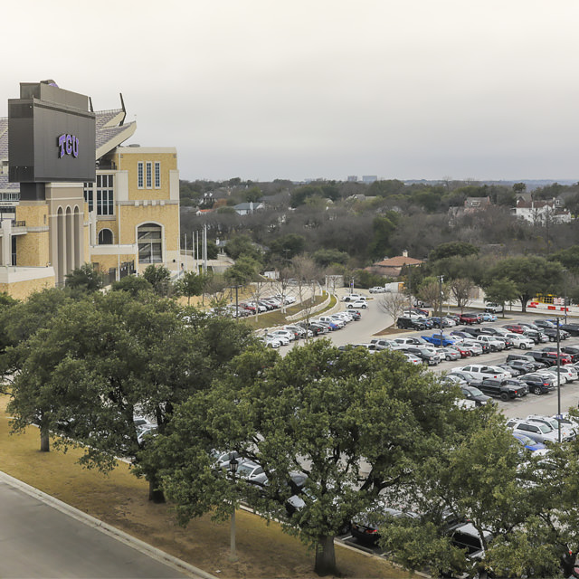 photo of football stadium parking lot