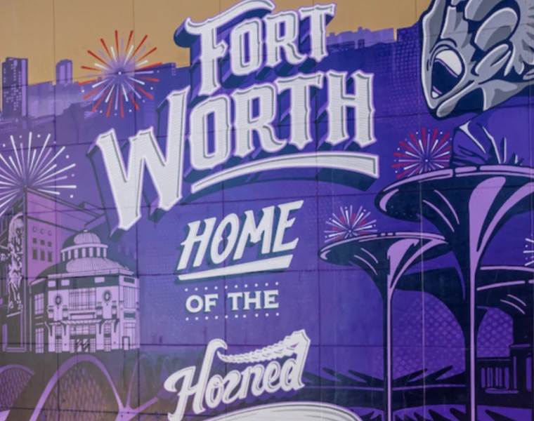 TCU mural in downtown Fort Worth